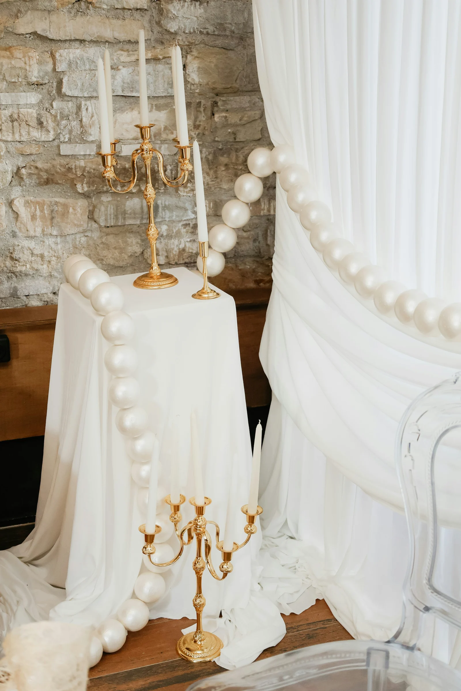 Candelabra table detail from a Prestige event